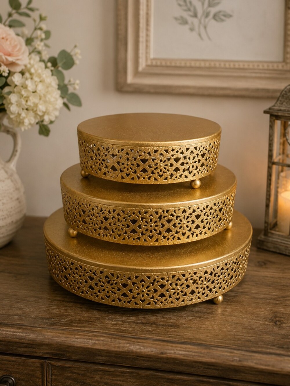Gold Decorative Tiered Display Stands